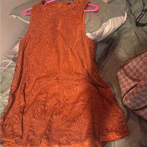 Forever 21 Orange Halter Mini Sundress
